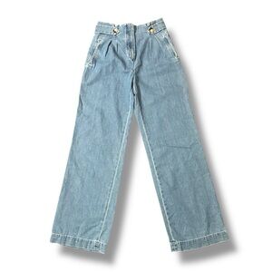 Sezane wide leg blue Jean trousers size 38/6